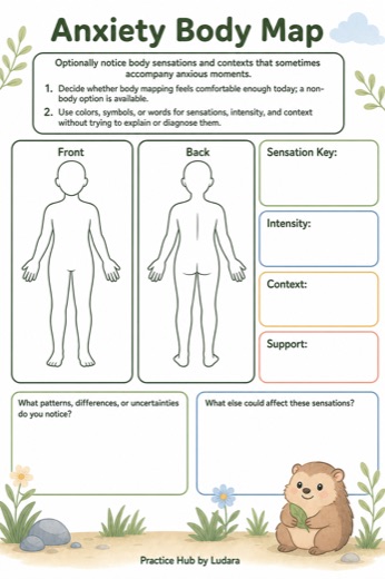Preview of Anxiety Body Map