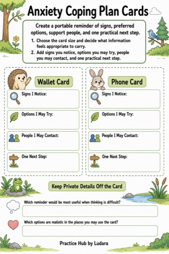 Preview of Anxiety Coping Plan Cards