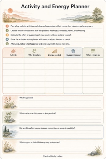 Preview of Activity and Energy Planner